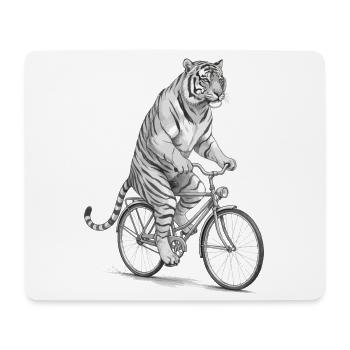 Tiger Rider auf Vintage-Fahrrad - Mousepad (Querformat) - Weiß - Vorne