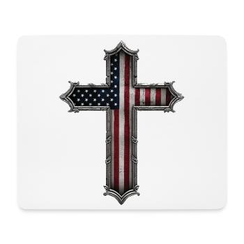 USA Cross Flag - Mouse Pad (horizontal) - white - Front