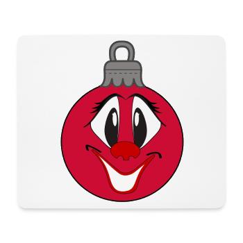 Weihnachtsbaumkugel mit fröhlichem Comic Gesicht  - Mousepad (Querformat) - Weiß - Vorne