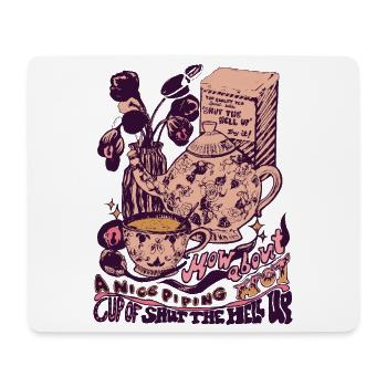 TASSE VON HALT DIE FRESSE - Mousepad (Querformat) - Weiß - Vorne