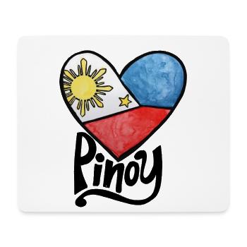 Philippinen-Flaggen-Herz-Druck - Mousepad (Querformat) - Weiß - Vorne