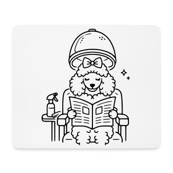 Pudel beim Frisör - Mousepad (Querformat) - Weiß - Vorne