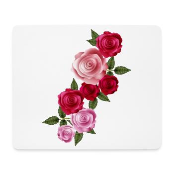 Bright Rose Garland of Red and Pink Roses - Mouse Pad (horizontal) - white - Front