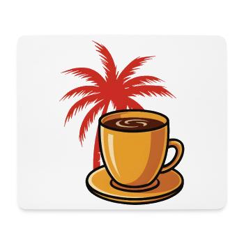 Tropischer Kaffee Palmenstil - Mousepad (Querformat) - Weiß - Vorne