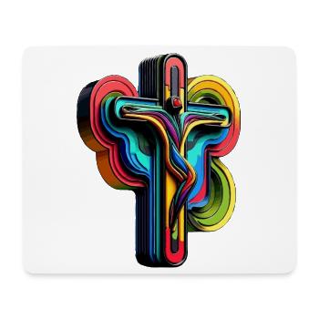 Vibrant Rainbow Cross Pop Art - Mouse Pad (horizontal) - white - Front