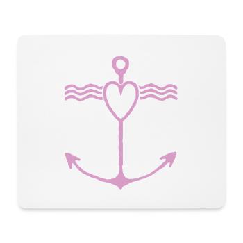 Heart Anchor Wave Design - Mouse Pad (horizontal) - white - Front