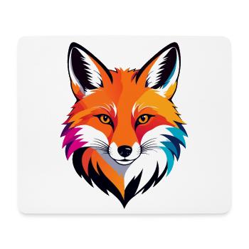 Bunter Fuchs Kopf Rotfuchs Gesicht Porträt Motiv - Mousepad (Querformat) - Weiß - Vorne