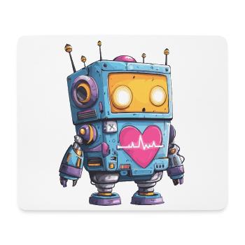 Herzroboter Neon Herz Beat - Mousepad (Querformat) - Weiß - Vorne