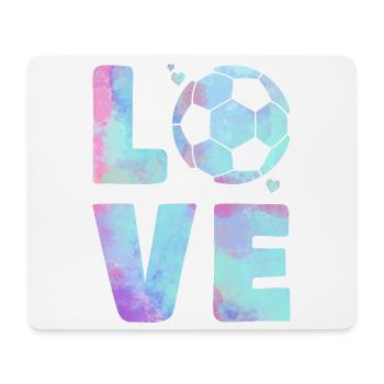 Love Football T-Shirt – Sport & Heart Design - Tapis de souris (format paysage) - blanc - Devant
