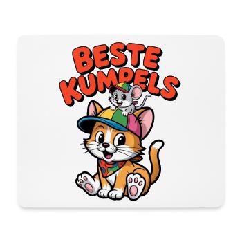 Amitié Chat-Souris des meilleurs potes - Tapis de souris (format paysage) - blanc - Devant