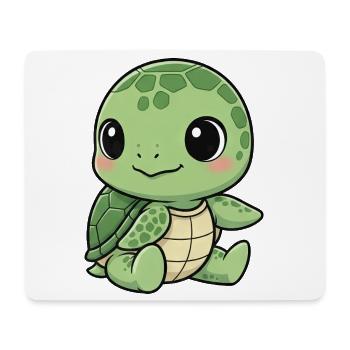 Dessin animé tortue mignonne Joie rieuse Nénuphar - Tapis de souris (format paysage) - blanc - Devant