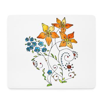 Fleur - Tapis de souris (format paysage) - blanc - Devant