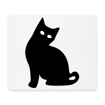 Cat Silhouette Black Gift Cat Lover - Mouse Pad (horizontal) - white - Front