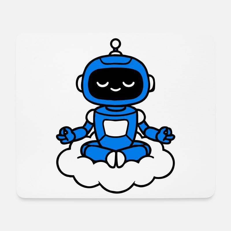 AI Human Fan Club Hovering Robot - Mouse Pad (horizontal) - white