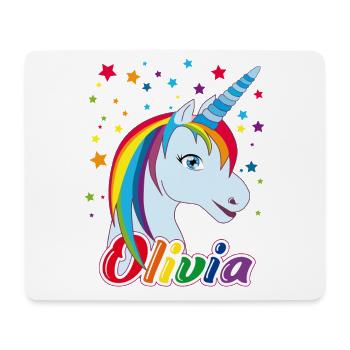 Unicorn Olivia Rainbow - Mouse Pad (horizontal) - white - Front