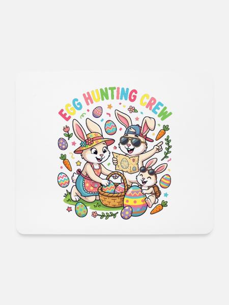 Hosterhasen Familie -Eier Sammler - Mousepad (Querformat) - Weiß