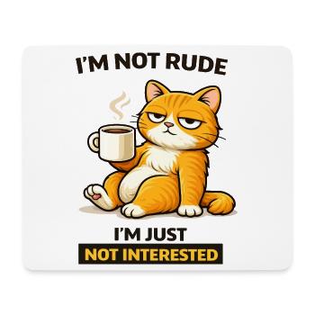 Mürrische Katzenkaffee-Einstellung - Mousepad (Querformat) - Weiß - Vorne