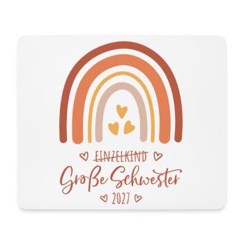 Große Schwester 2027 Boho Regenbogen  - Mousepad (Querformat) - Weiß - Vorne