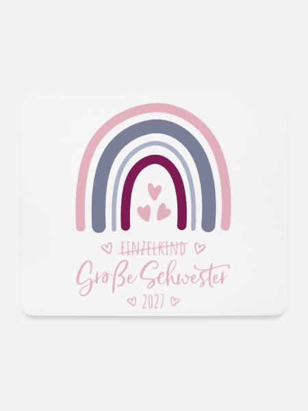 Große Schwester 2027 Boho Regenbogen - Mousepad (Querformat) - Weiß