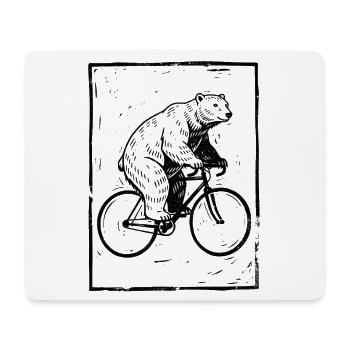Bear on Road Bike Gift for Road Cyclist - Mouse Pad (horizontal) - white - Front