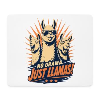 Pas de drame, juste Llama Cool Rétro - Tapis de souris (format paysage) - blanc - Devant