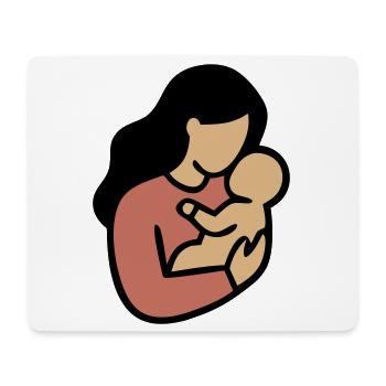 Mom Baby Boho Minimalism - Mouse Pad (horizontal) - white - Front