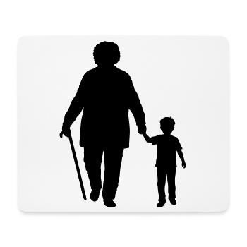 Großeltern Enkelkind Silhouette Spazieren Familie - Mousepad (Querformat) - Weiß - Vorne