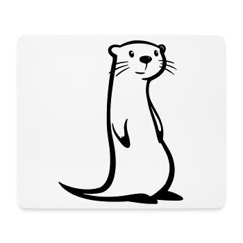 Otter - Mousepad (Querformat) - Weiß - Vorne