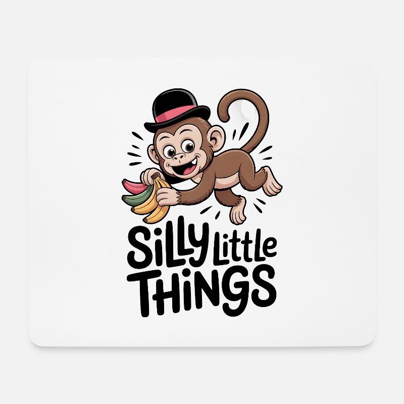 The Monkey and the Bananas: Crazy Things - Mouse Pad (horizontal) - white
