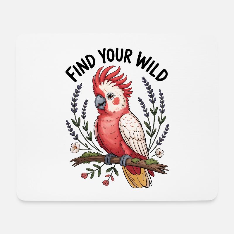 Parrot: Find Your Wildness - Mouse Pad (horizontal) - white