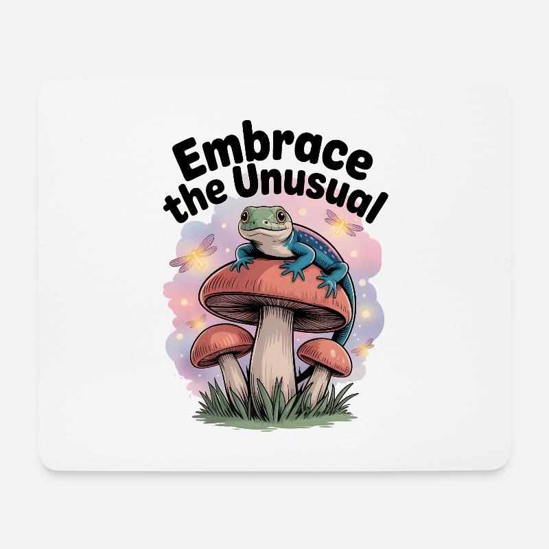 Lizard on a mushroom: Uniqueness - Mouse Pad (horizontal) - white