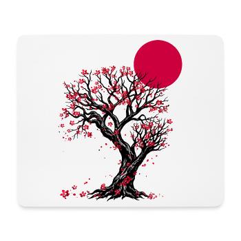 Karmesinblüten-Mondbaum - Mousepad (Querformat) - Weiß - Vorne