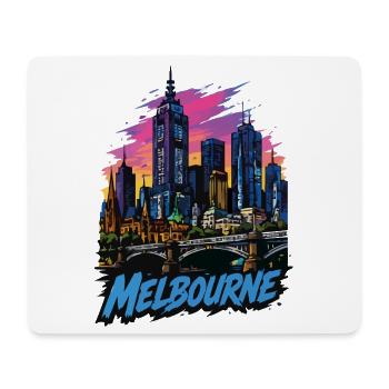 Melbourne Pop Art Skyline Sunset - Mousepad (Querformat) - Weiß - Vorne