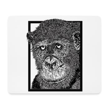 Schimpanse - Mousepad (Querformat) - Weiß - Vorne