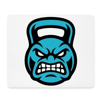 Kettlebell Face Logo - Tapis de souris (format paysage) - blanc - Devant