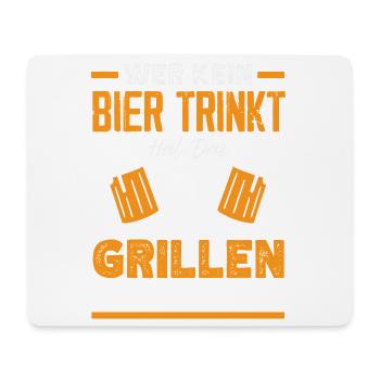 Grillmeister Geschenk Fleisch Wurst & Bier - Mousepad (Querformat) - Weiß - Vorne