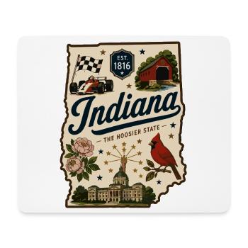 Indiana Hoosier State Vintage-Reiseaufkleber - Mousepad (Querformat) - Weiß - Vorne