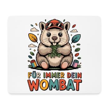 Wombat mit Blättern – Für Immer Dein - Mousepad (Querformat) - Weiß - Vorne
