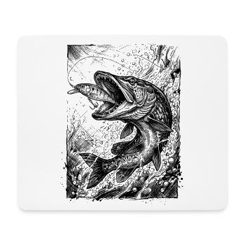 Pike sur le Wobbler | Collection Classique - Tapis de souris (format paysage) - blanc - Devant