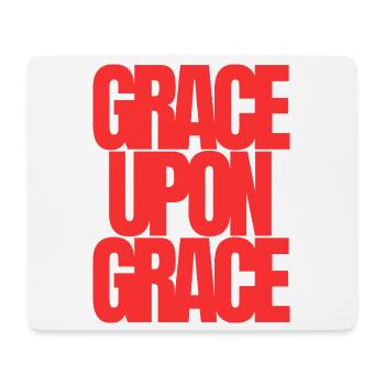 Grâce sur Grâce Typographie rouge Citation chrétienne - Tapis de souris (format paysage) - blanc - Devant