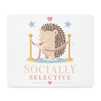 Socially selective hedgehog with humor - Mouse Pad (horizontal) - white - Front