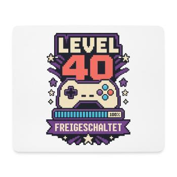 Level 40 erreicht – Gaming Geburtstag Spruch - Mousepad (Querformat) - Weiß - Vorne