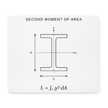 second moment of area - Mousepad (Querformat) - Weiß - Vorne