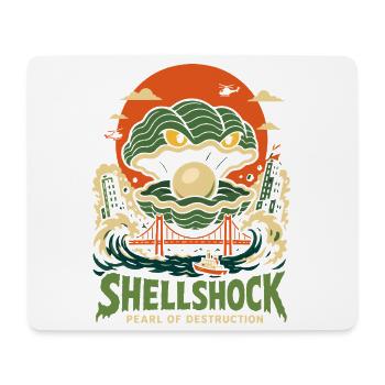 Shellshock – Riesenmuschel Monster mit Perle - Mousepad (Querformat) - Weiß - Vorne