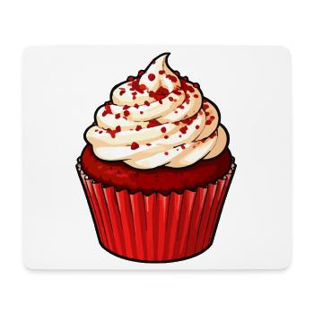 Roter Cupcake mit Sahnecreme - Mousepad (Querformat) - Weiß - Vorne