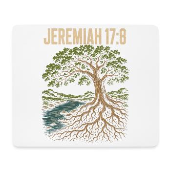 Jeremia 17 8 Baum am Wasser tiefe Wurzeln - Mousepad (Querformat) - Weiß - Vorne