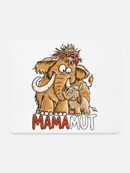 Mamamut Mammut Mama | Lustiges Mama Geschenk - Mousepad (Querformat) - Weiß