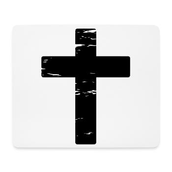 Kreuz used look - Mousepad (Querformat) - Weiß - Vorne
