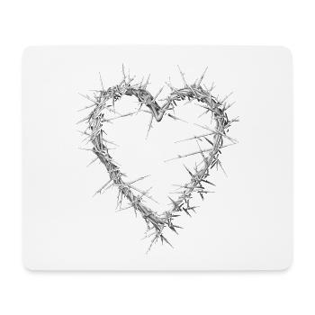 Stacheldraht Herz Barbwire Gothic Grunge Aesthetik - Mousepad (Querformat) - Weiß - Vorne
