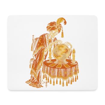 Die Skelett-Wahrsagerin mit der Kristallkugel - Mousepad (Querformat) - Weiß - Vorne